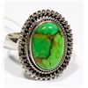 Image 1 : STERLING SILVER GREEN COPPER TURQUOISE RING