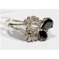 STERLING SILVER BLACK ALASKAN DIAMOND RING