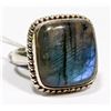 Image 1 : STERLING SILVER LABRADORITE RING SIZE 8.75.