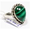 Image 1 : STERLING SILVER MALACHITE RING SIZE 6.5.