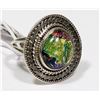 Image 1 : STERLING SILVER DICHROIC ART GLASS RING SIZE 5.75.