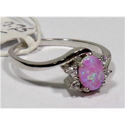 STERLING SILVER LAB OPAL RING SIZE 7.75.