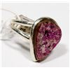 Image 1 : STERLING SILVER RUBY DRUZY RING SIZE 5.75.