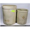 Image 1 : MEDICINE HAT CROCK POTTERY, 1 AND 2 GALLON