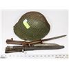 Image 1 : WWII HELMET WITH 3 BAYONETS