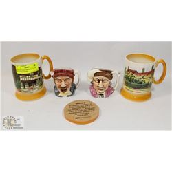 PAIR OF FOLEY MUGS AND A PAIR OF SHAKESPEARE/