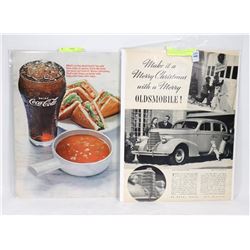 LOT OF 2 VINTAGE MAGAZINE COCA COLA AND AUTOMOTIVE
