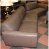 Image 1 : NEW 2PC GENUINE BROWN LEATHER SECTIONAL,