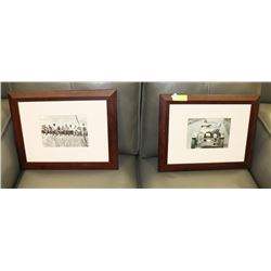 PAIR OF VINTAGE REPLICA PHOTOGRAPHS FEATURING