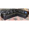 Image 1 : NEW LARGE BLACK LEATHERETTE SECTIONAL L-SHAPED