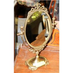 ORNATE BRASS VANITY MIRROR