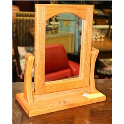 WOOD FRAMED DRESSER MIRROR, 12.5 H.