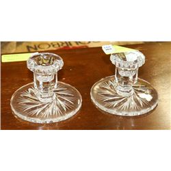 PINWHEEL CRYSTAL CANDLE HOLDERS.