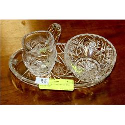 PINWHEEL CRYSTAL CREAM AND SUGAR TRAY