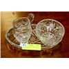 Image 1 : PINWHEEL CRYSTAL CREAM AND SUGAR TRAY