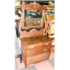 Image 1 : ANTIQUE  DOVE TAILED 3 DRAWER DRESSER WITH MIRROR