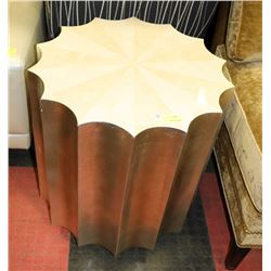 MODERN UMBRELLA PATTERN END TABLE ON WHEELS