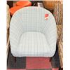 Image 1 : FABRIC TARTAN PATTERN SEATING CHAIR WITH WOODEN