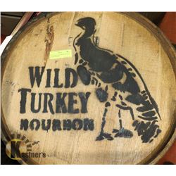 WILD TURKEY BOURBON WHISKEY LOGOED BARREL,