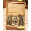 Image 1 : COMPLETE ANTIQUE POCKET WATCH REPAIR KIT IN WOOD