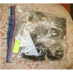 BAG OF ANTIQUE CLOCK/WATCH GEARS, PARTS AND