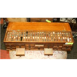 ANTIQUE HOROLOGICAL WORK BENCH CABINET WITH