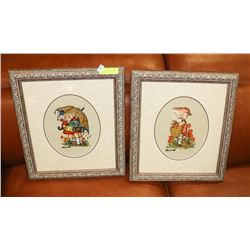 PAIR OF HUMMEL NEEDLE POINT PICTURES.