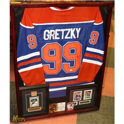 AUTOGRAPHED FRAMED WAYNE GRETZKY JERSEY WITH