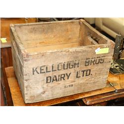 KELLOUGH BROS WOODEN MILK CRATE