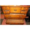 Image 2 : 8 DRAWER OAK HIGHBOY DRESSER, 51"X19"X42".