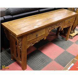 INDONESIAN SIDEBOARD, MARINE WOOD, 2 DRAWERS,