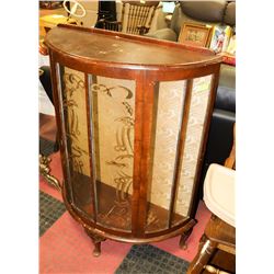 ANTIQUE DISPLAY CABINET - HALF-ROUND,