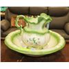 Image 1 : 1975 GREEN AND WHITE WITH DAISIES BASIN & PITCHER
