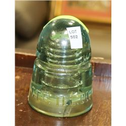 GRAND TRUNK PACIFIC GLASS INSULATOR.