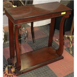 ANTIQUE HALL STAND 2 TIER-DARK WOOD