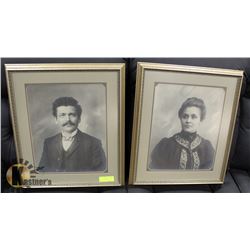 PAIR OF ANTIQUE PICTURES PROFESSIONALLY FRAMED.