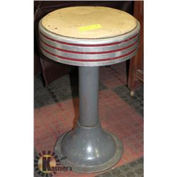 ANTIQUE METAL FLOOR MOUNTED SWIVEL STOOL