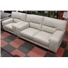 Image 1 : WHITE LEATHERETTE 68" LOVE SEAT WITH 42" CHAIR