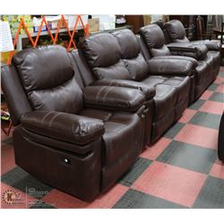 NEW NORWICH BROWN LEATHERETTE 3 PIECE RECLINING