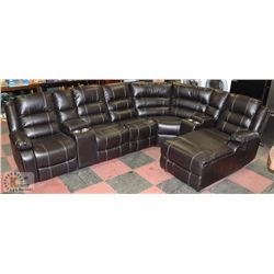 NEW BORDEAUX 7PC LEATHERETTE DOUBLE CONSOLE