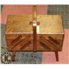 Image 2 : VINTAGE WOODEN ACCORDIAN STYLE SEWING BOX,