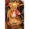 Image 1 : 21" HIGH BROWN BEAR WITH RED BOW