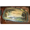 Image 1 : ANTIQUE CONVEX BUBBLE GLASS OVAL FRAME PICTURE