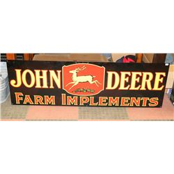 19" X 5' HEAVY METAL JOHN DEERE SIGN DOUBLE SIDED