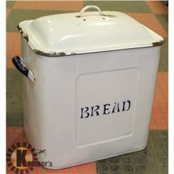 ANTIQUE PORCELAIN ENAMEL BREAD BIN