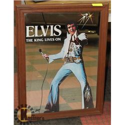 ELVIS THE KING LIVES ON MIRRORED WALL PICTURE.