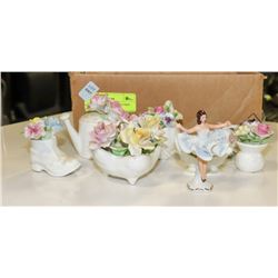 7 VINTAGE FLOWER MINIATURES ROYAL DOULTON