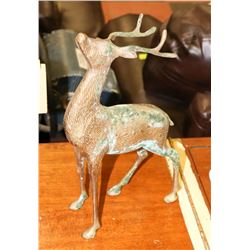 VINTAGE BRASS DEER STAG SCULPTURE.