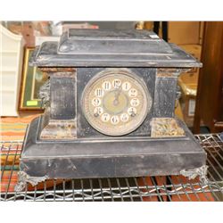 ANTIQUE MANTLE CLOCK NO KEYS UNKNOWN CONDITION