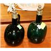 Image 1 : PAIR OF ANTIQUE SPIRIT BOTTLES WITH PEWETR STOPS